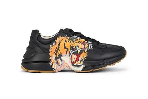 gucci rython tiger|Gucci Black Rhyton Leather Sneaker With Tiger for men .